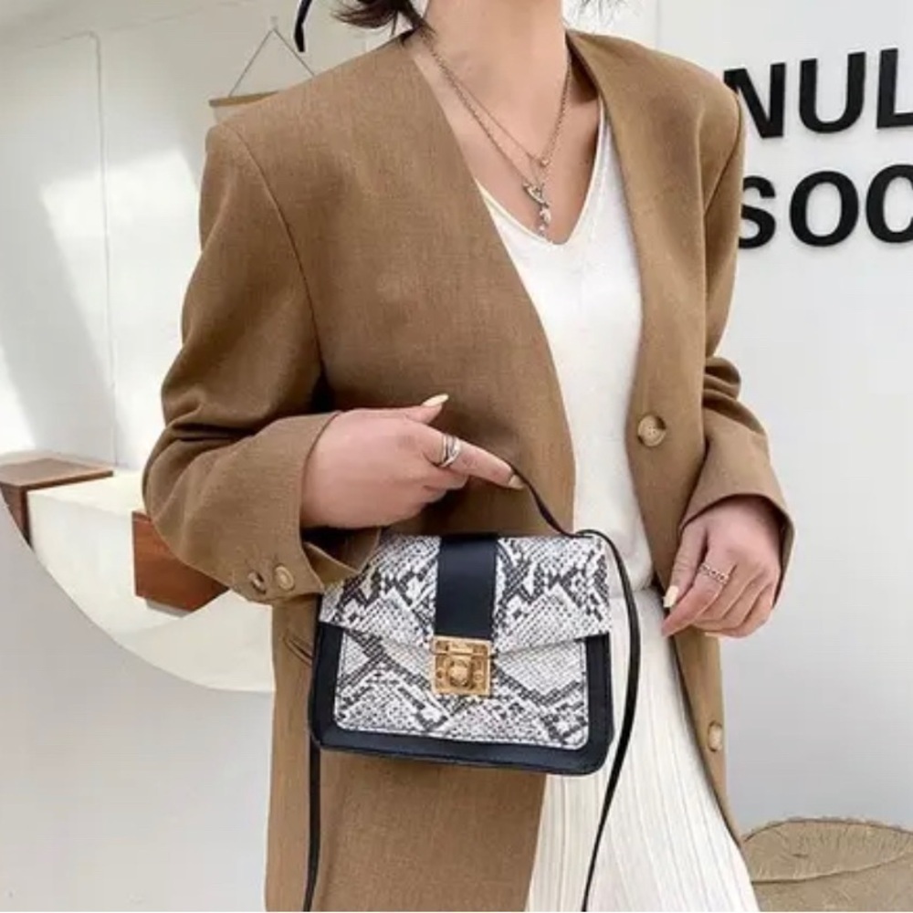 🔥HOST PICK 🔥Snakeskin Print Twist Lock Purse